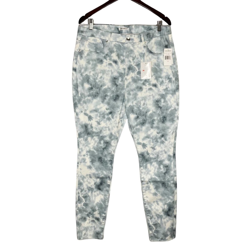 Good American Blue Tie-Dye Skinny Jeans